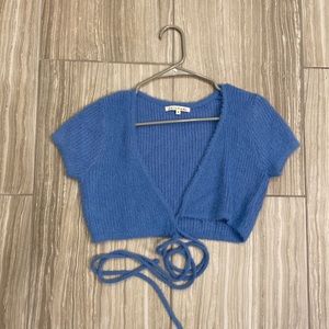 Blue Fuzzy Crop Top from Vici Dolls